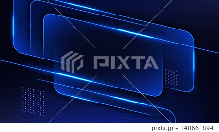 Abstract Blue Lines Frame Template on Dark Background, Vector Illustration Abstract Blue Lines Frame Template on Dark Background, Vector Illustration 140661894