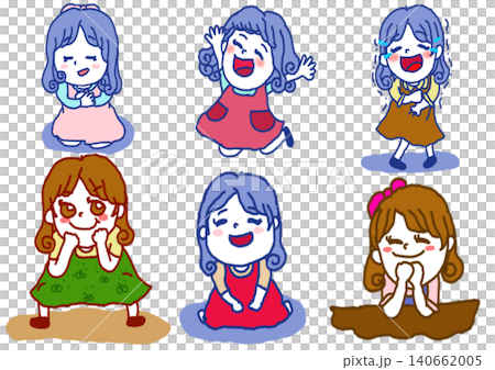 Girl, blue hair, brown hair Girl, blue hair, brown hair 140662005