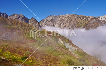 紅葉のピークを迎えた白馬の峰々 紅葉のピークを迎えた白馬の峰々 140662106
