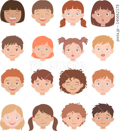 Diverse Children Facial Expressions Set Diverse Children Facial Expressions Set 140662178
