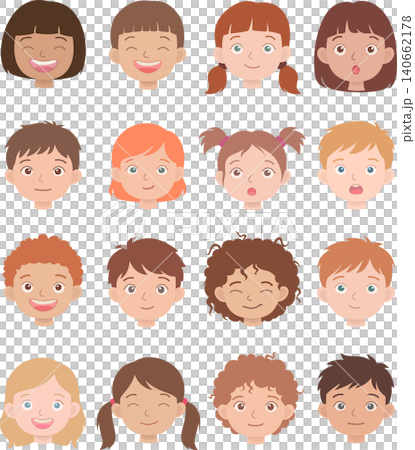 Diverse Children Facial Expressions Set Diverse Children Facial Expressions Set 140662178