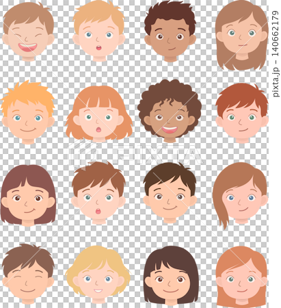 Diverse Kids Faces Collection Diverse Kids Faces Collection 140662179