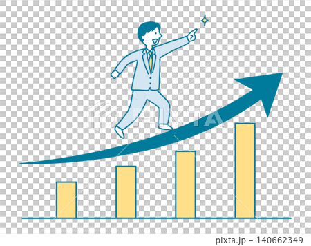 A male office worker whose career is on an upward trend. A male office worker whose career is on an upward trend. 140662349