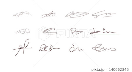 hand drawn Signatures set vector illustration hand drawn Signatures set vector illustration 140662846