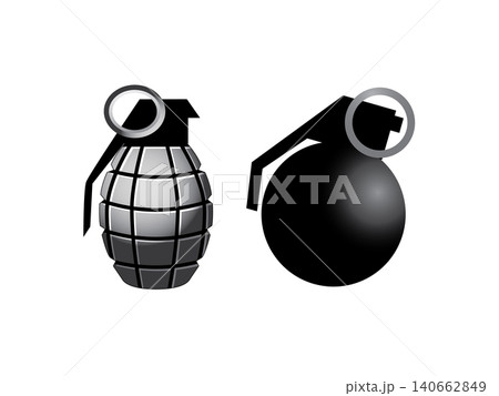hand grenades isolated on white background. Design elements in vector hand grenades isolated on white background. Design elements in vector 140662849