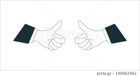 Thumbs Up Hand Gesture Icon Vector 140662982