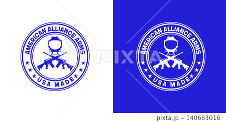 Vintage Firearm Logo for Shooting Club, Guns and Ammo vintage emblems, signs with crossed revolvers, guns, pistols 140663016