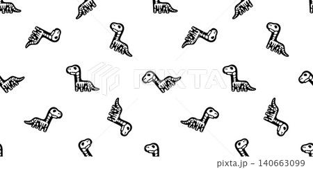 Brachiosaurus seamless pattern dinosaur fossil skeleton bone skull cartoon vector character doodle illustration tile background wrapping paper repeat wallpaper scarf isolated design Brachiosaurus seamless pattern dinosaur fossil skeleton bone skull cartoon vector character doodle illustration tile background wrapping paper repeat wallpaper scarf isolated design 140663099
