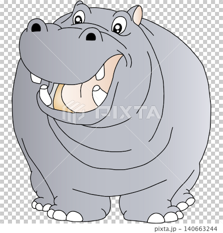 Hand-drawn animal illustration ☆ Hippo Hand-drawn animal illustration ☆ Hippo 140663244