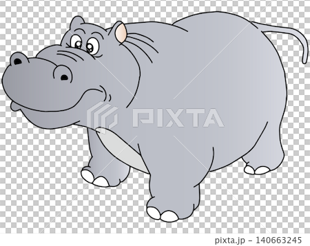 Hand-drawn animal illustration ☆ Hippo Hand-drawn animal illustration ☆ Hippo 140663245