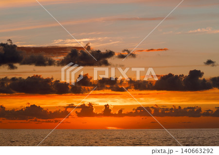 breathtaking panorama romantic majestic sunset sky cloudscape above sea horizon panorama natural pattern breathtaking panorama romantic majestic sunset sky cloudscape above sea horizon panorama natural pattern 140663292