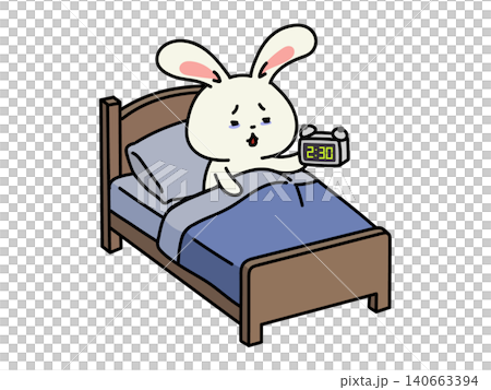 一隻因失眠而在半夜醒來的兔子。 一隻因失眠而在半夜醒來的兔子。 140663394