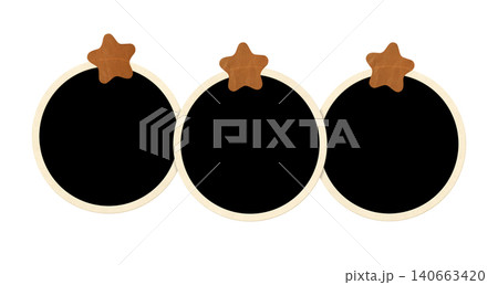 Three round frame photos with star-shaped adhesive tape pieces. Pictures album grid for scrapbooking. Vintage style mood board layout. Isolated on white background. Copy space for your text and photo Three round frame photos with star-shaped adhesive tape pieces. Pictures album grid for scrapbooking. Vintage style mood board layout. Isolated on white background. Copy space for your text and photo 140663420