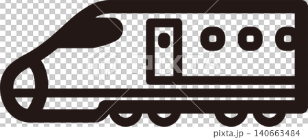 新幹線　アイコン　高速鉄道　列車　電車　交通　乗り物　旅行　ビジネス　線画　ピクト　イラスト素材 140663484
