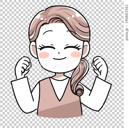 Housewife, woman, victory pose, mouth closed Housewife, woman, victory pose, mouth closed 140663561