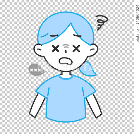 An illustration of a woman with impaired consciousness; her response is strange. An illustration of a woman with impaired consciousness; her response is strange. 140664024