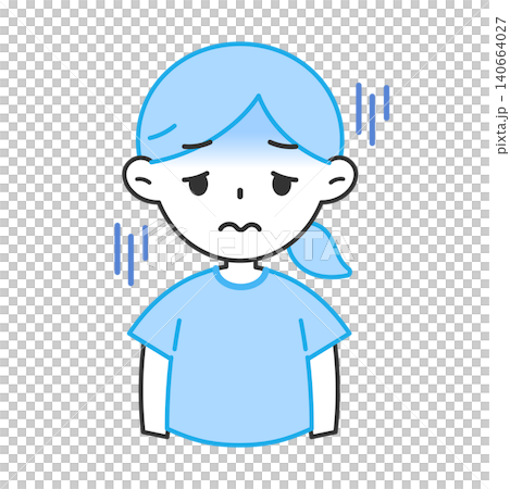 An illustration of a woman feeling lethargic; she looks tired and her face is pale. An illustration of a woman feeling lethargic; she looks tired and her face is pale. 140664027