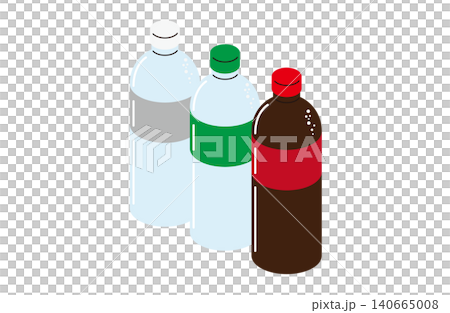 Three plastic bottles of carbonated beverage (no outline) Three plastic bottles of carbonated beverage (no outline) 140665008