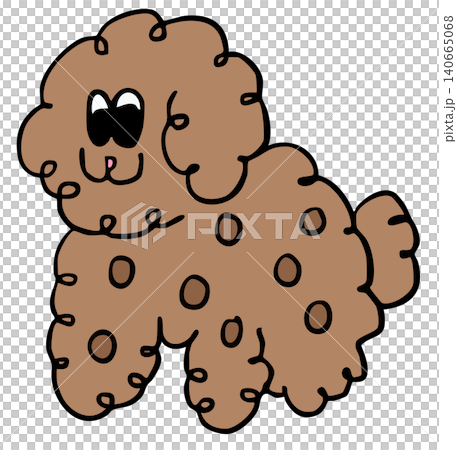 Hand drawn brown puppy with polka dot pattern for decoration, dog cartoon, characters, comic, mascot, standee, sticker, tattoo, pet shop, vet, animal, home decor, house, yard, playtime, brooch, woof Hand drawn brown puppy with polka dot pattern for decoration, dog cartoon, characters, comic, mascot, standee, sticker, tattoo, pet shop, vet, animal, home decor, house, yard, playtime, brooch, woof 140665068