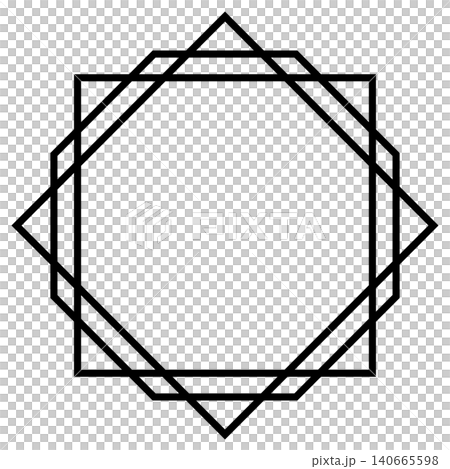 幾何学図形の線画フレーム ブラック 幾何学図形の線画フレーム ブラック 140665598