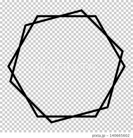 Geometric line drawing frame, black 140665602