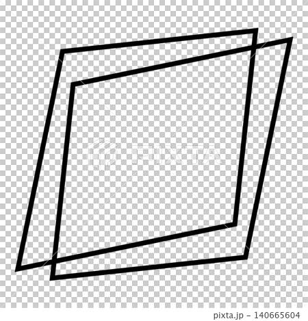 Geometric line drawing frame, black Geometric line drawing frame, black 140665604