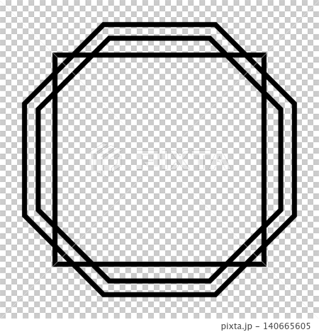 幾何学図形の線画フレーム ブラック 幾何学図形の線画フレーム ブラック 140665605