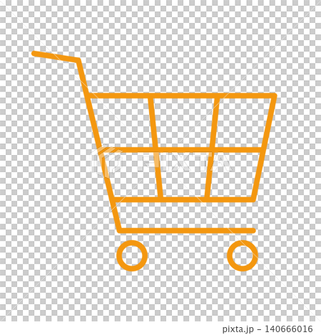 ショッピングカートのシンプルなアイコンイラスト:オレンジ002 ショッピングカートのシンプルなアイコンイラスト:オレンジ002 140666016