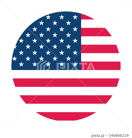 american flag in form of a circle isolated vector illustration 140666229