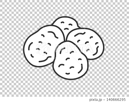 ジャガイモ(線画)のイラスト ジャガイモ(線画)のイラスト 140666295