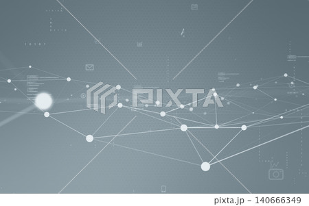 デジタルテクノロジーのコンセプト背景素材CG　DX　AI　半導体　通信ネットワーク 140666349