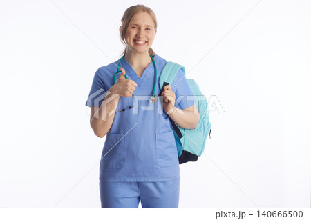 Successful Nursing Student Giving Thumbs Up 140666500