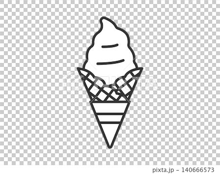 生乳ソフトクリーム(線画)のイラスト 生乳ソフトクリーム(線画)のイラスト 140666573
