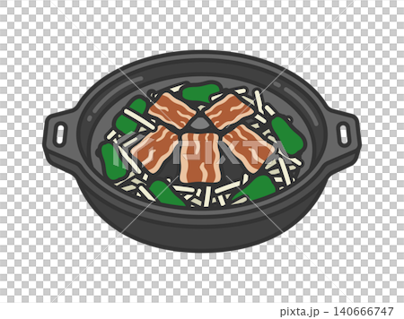 ジンギスカン（線画カラー）のイラスト 140666747