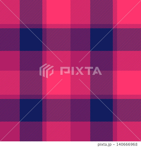 Scotland vector texture fabric, mix pattern seamless check. Hippy textile plaid background tartan in pink and red colors. Scotland vector texture fabric, mix pattern seamless check. Hippy textile plaid background tartan in pink and red colors. 140666968
