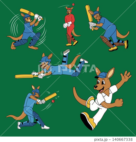 Cute Kangaroo Sports Mascot Clipart Collection 140667338