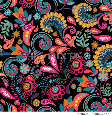 Pink seamless floral paisley pattern ,Traditional seamless paisley pattern. Indian floral ornament.Vector seamless paisley floral pattern ,Vintage floral background. Pink seamless floral paisley pattern ,Traditional seamless paisley pattern. Indian floral ornament.Vector seamless paisley floral pattern ,Vintage floral background. 140667437