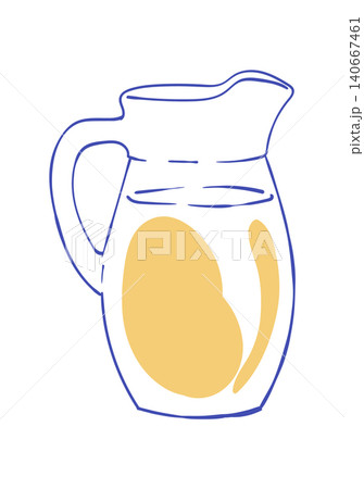 Coquette lemonade jug icon with simple fruit drink sketch in minimal watercolor style. Lemonade jug doodle illustration for cafe menu design and summer beverage art on white background. Coquette lemonade jug icon with simple fruit drink sketch in minimal watercolor style. Lemonade jug doodle illustration for cafe menu design and summer beverage art on white background. 140667461