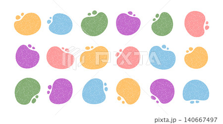 Shaded chalk abstract organic blob set with color and shape variation. Collection with outline and sketched effect forms a unique graphic pattern. These blobs appear as a modern hand drawn abstract Shaded chalk abstract organic blob set with color and shape variation. Collection with outline and sketched effect forms a unique graphic pattern. These blobs appear as a modern hand drawn abstract 140667497
