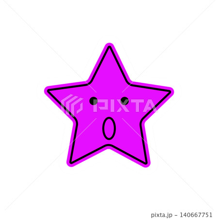 Cool y2k pink star sticker emoji with happy cartoon smile and flat retro graphic style. Pink eyes and bright star form add fun to trendy positive emoji, perfect for cute pop art modern youth Cool y2k pink star sticker emoji with happy cartoon smile and flat retro graphic style. Pink eyes and bright star form add fun to trendy positive emoji, perfect for cute pop art modern youth 140667751