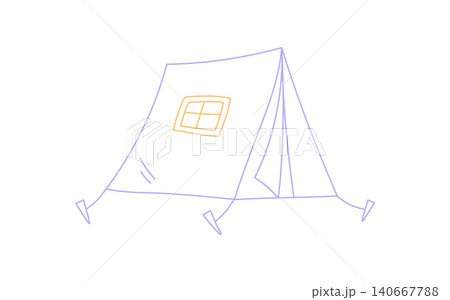 Camping tent in color sketch style. Outdoor adventure camp with hiking trip and travel in nature, icon line and doodle for camping theme summer holiday. Camping tent in color sketch style. Outdoor adventure camp with hiking trip and travel in nature, icon line and doodle for camping theme summer holiday. 140667788