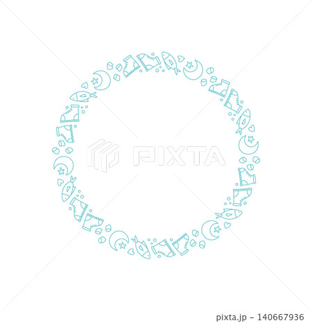 Circular doodle frame with adventure, nature and hiking icon outline style. Forest, camp, travel, trip and mountain elements shape the hand drawn theme. Simple format, clear background for outdoor Circular doodle frame with adventure, nature and hiking icon outline style. Forest, camp, travel, trip and mountain elements shape the hand drawn theme. Simple format, clear background for outdoor 140667936