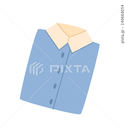 Simple clothes donation charity icon. Neat cloth gift as textile goods for needy and homeless. Clean shirt as background for donate box, welfare support and community care project visual Simple clothes donation charity icon. Neat cloth gift as textile goods for needy and homeless. Clean shirt as background for donate box, welfare support and community care project visual 140668054