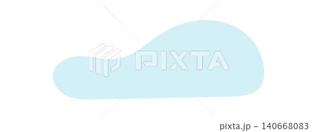 Soft blue flat cloud symbol on white. Minimal weather cloud icon as airy shape and smooth soft shape. Pastel sky motif with clean silhouette and abstract backdrop for web ui button or logo template 140668083