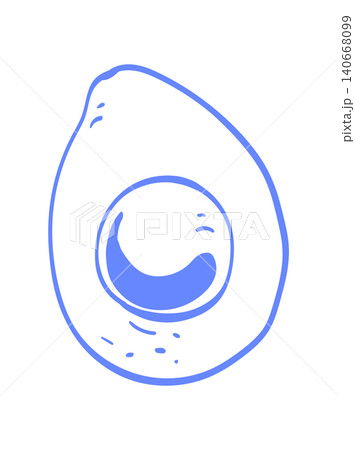 Cute blue avocado sketch art. Whimsical avocado doodle as simple food icon. Minimal breakfast idea for brunch menu and cozy cafe card. Linear hand drawn style with clean frame for modern kitchen Cute blue avocado sketch art. Whimsical avocado doodle as simple food icon. Minimal breakfast idea for brunch menu and cozy cafe card. Linear hand drawn style with clean frame for modern kitchen 140668099