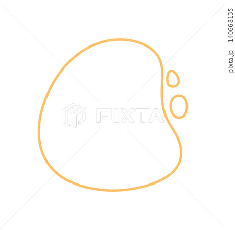 Minimal abstract organic blob shape with asymmetric outline and smooth contour set. Simple form creates a unique frame with softly curved line. Versatile set for modern visual backgrounds or trendy 140668135