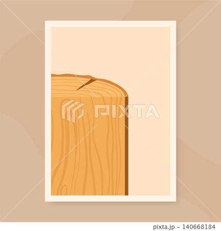Minimal wood texture poster layout. Brown plank board with soft grain and abstract tree trunk detail on light background. Natural log surface suits banner and card cover or invitation concept Minimal wood texture poster layout. Brown plank board with soft grain and abstract tree trunk detail on light background. Natural log surface suits banner and card cover or invitation concept 140668184