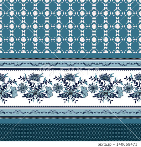 Seamless patchwork background with flowers. Floral design. Decorative ornamental vector pattern ,floral geometric ornaments. Decorative vector pattern duvet cover pattern in a wide variety of motifs, 140668473