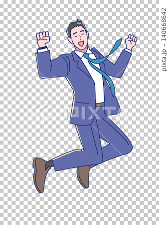 A young businessman jumps for joy A young businessman jumps for joy 140668642