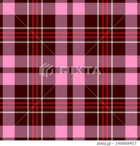 Suit pattern background plaid, hotel check fabric textile. Self vector tartan seamless texture in dark and pink colors. Suit pattern background plaid, hotel check fabric textile. Self vector tartan seamless texture in dark and pink colors. 140669457